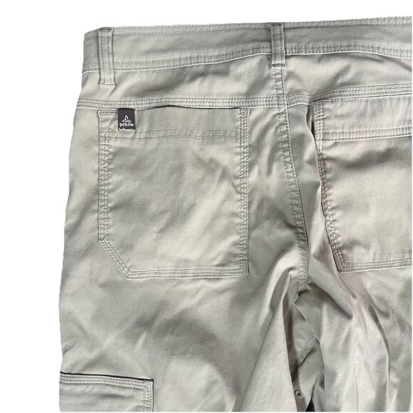 Prana Zion Pant Mens Smlx32L Stretch Straight Roll Up Belted Hiking Tan - Picture 7 of 9